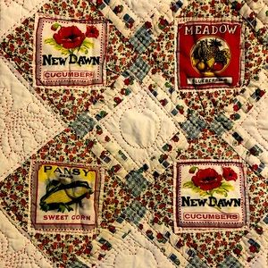 Farmhouse Inspired Handmade Seed Quilt 49x58